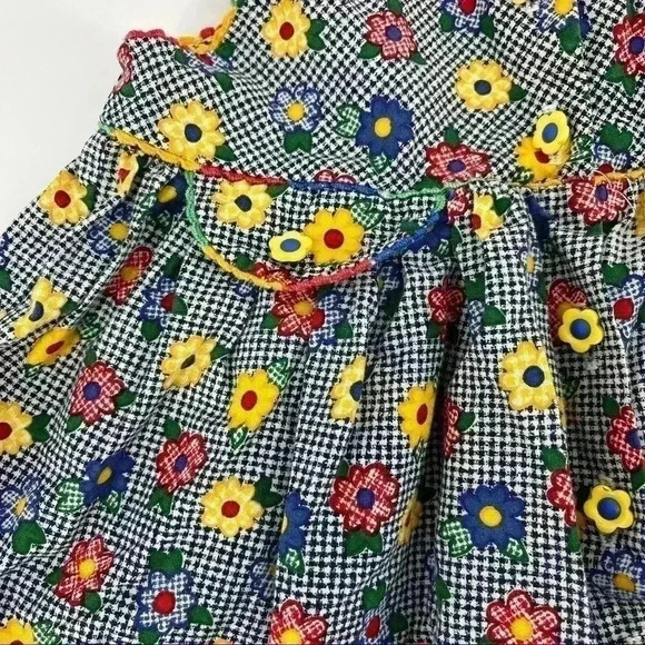 Dani Exclusive Design Toddler Girl Flowers Button Down Dress Size 12 Months - Picture 4 of 10